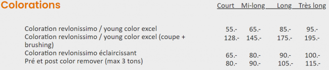 Colorations femmes